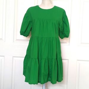 Melrose and Market Green Mini Tiered Short Dress